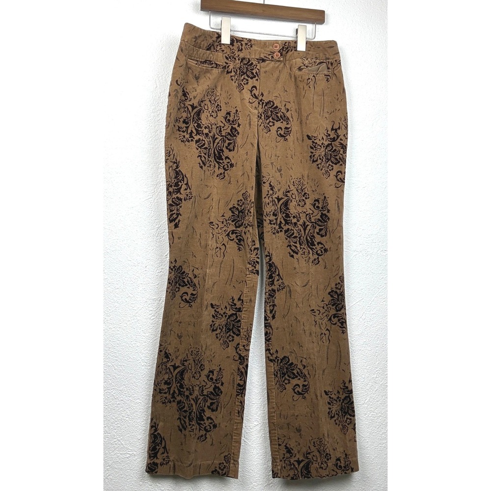 Austin Clothing Co Brown Corduroy Pants - 10 - Floral Damask Boho Vintage Style